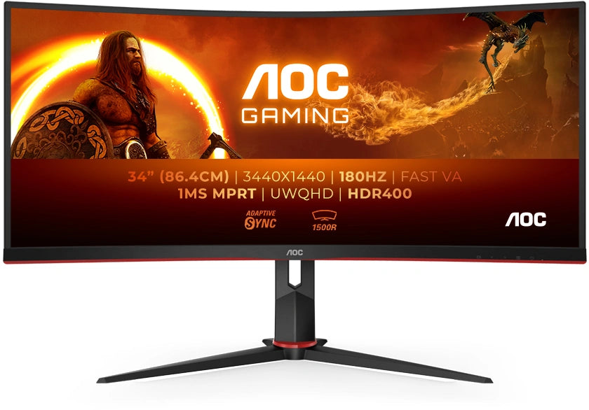 Aoc CU34G2XP 180HZ 1MS HDR400 34" GAME MONITOR 3440X1440