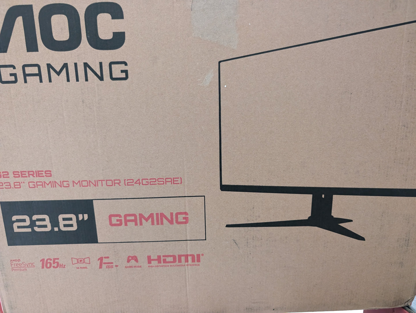 24G2SAE gaming monitor 165hz 1Ms Aoc